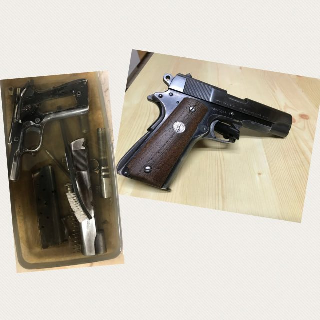 Completed gunsmithing work from Ben's shop