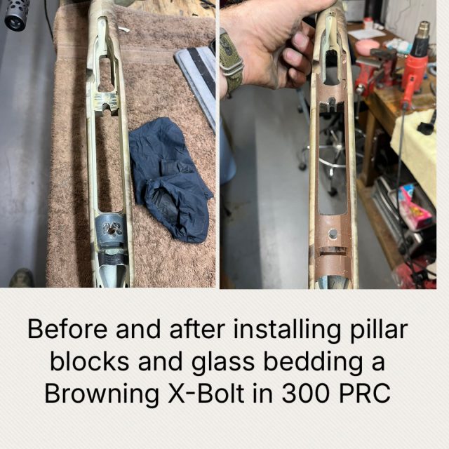 Completed gunsmithing work from Ben's shop
